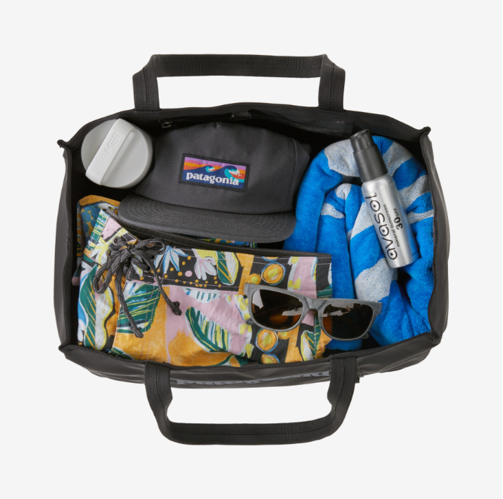 custom patagonia bags Black Hole Duffels 40L, Matte Black padded shoulder strap that can be attached for cross Patagonia pouch
