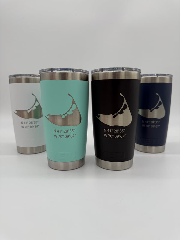 20oz Tumbler - Coordinates & Island Engraved