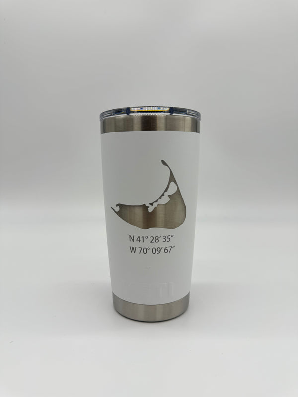 20oz Tumbler - Coordinates & Island Engraved