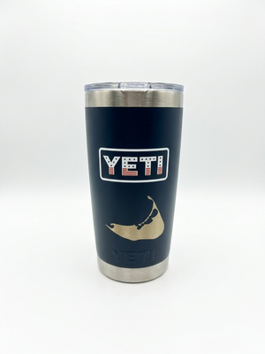 20oz Tumbler - Patriotic Badge w/ Nantucket Island Engraved